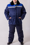 Костюм "Метель" куртка/брюки, цвет:тёмно-синий/василёк (44-46, 170-176) - фото